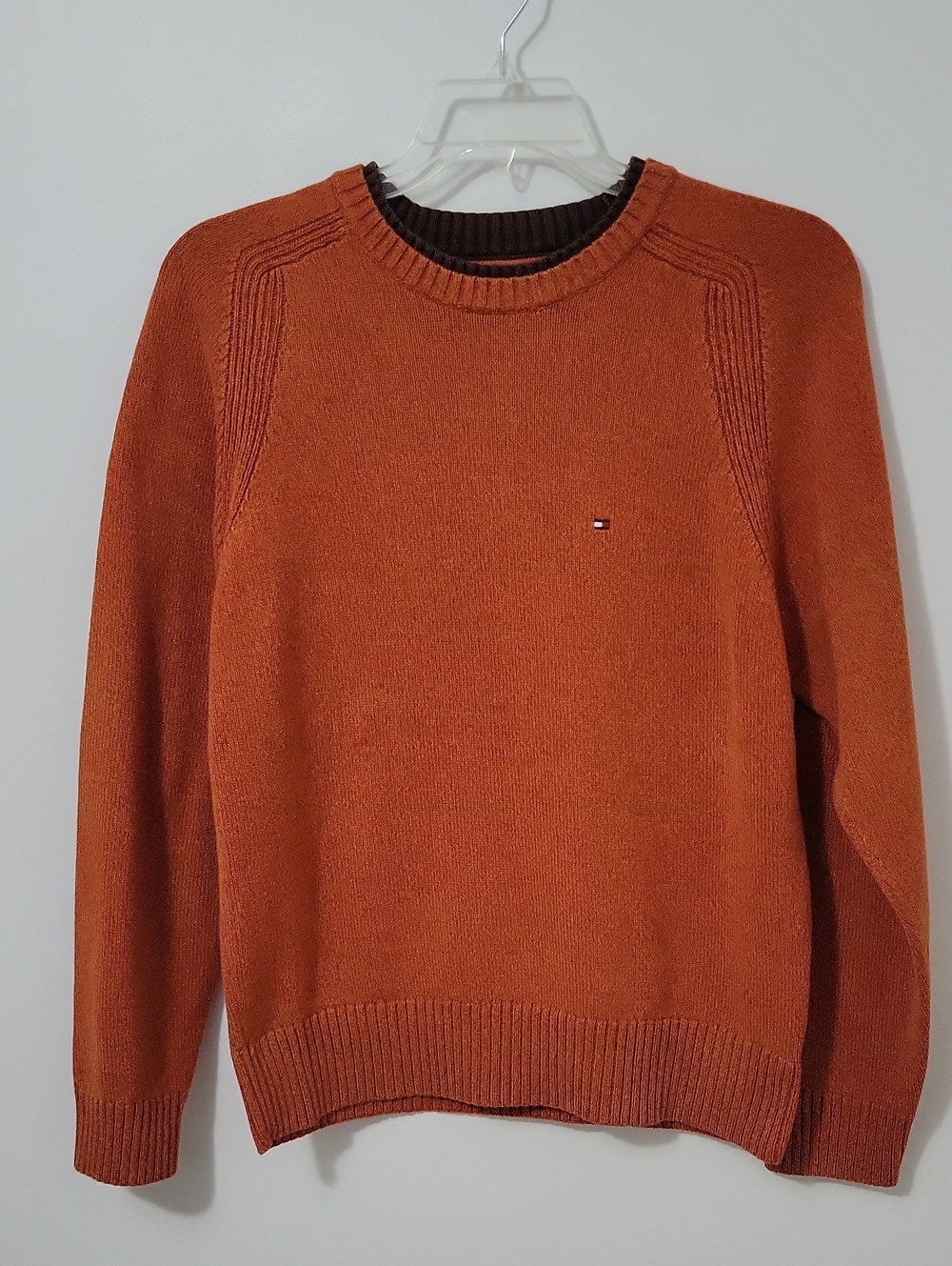 Tommy Hilfiger Rust Crewneck Sweater, Size Medium
